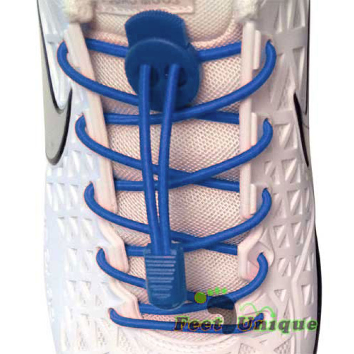 Elastic lock blue shoelaces