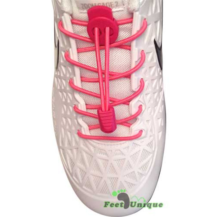 Elastic lock hot pink shoelaces