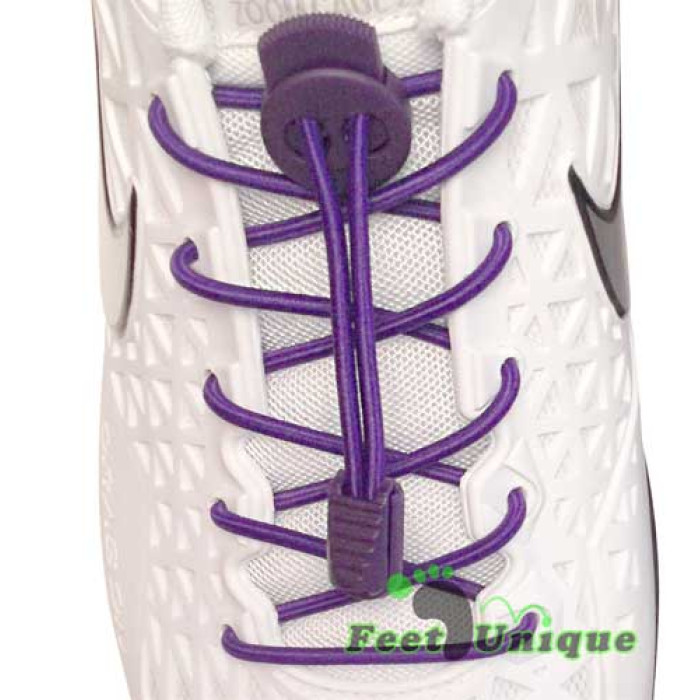 Elastic lock purple shoelaces