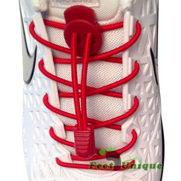 Elastic lock red shoelaces