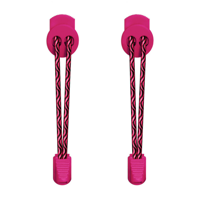 Elastic lock black and hot pink shoelaces