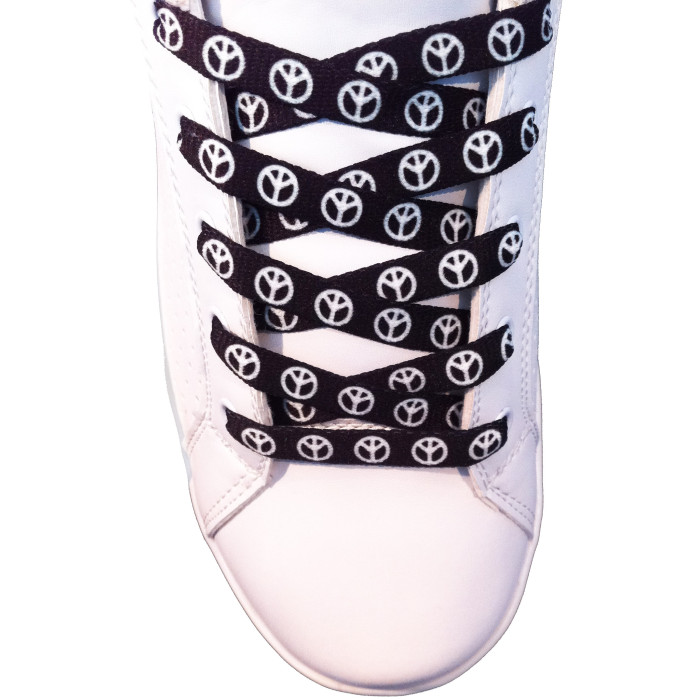 Black peace shoelaces