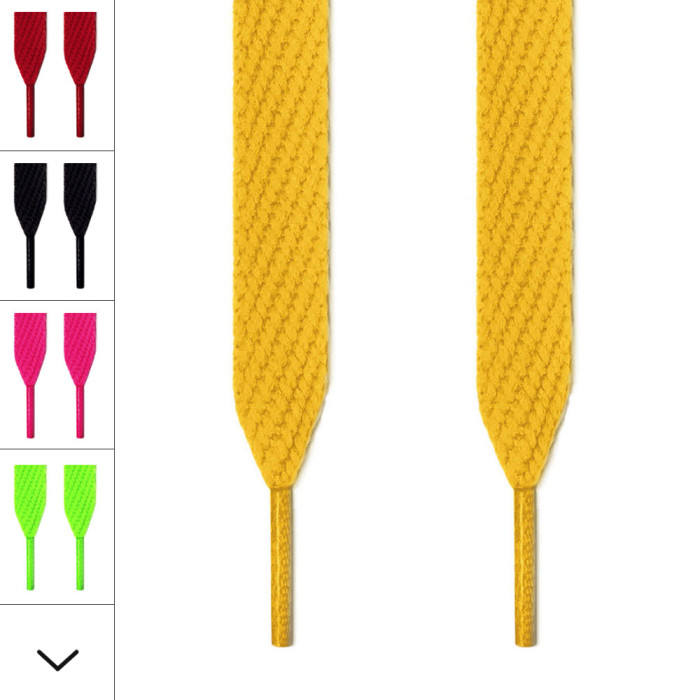Extra wide yellow shoelaces