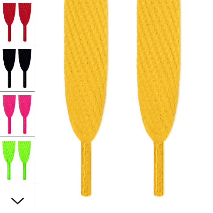 Super wide yellow shoelaces