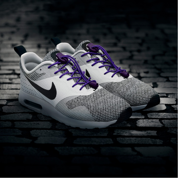Elastic lock purple shoelaces