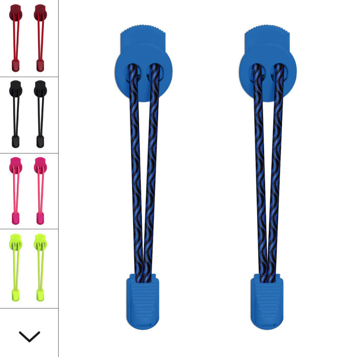 Elastic lock black & blue shoelaces