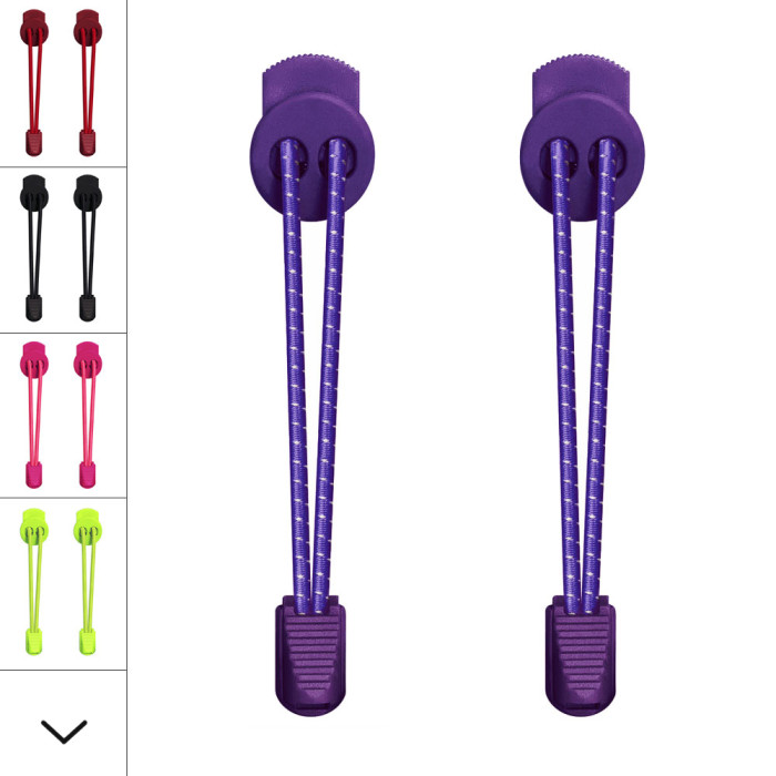 Elastic stripes purple shoelaces