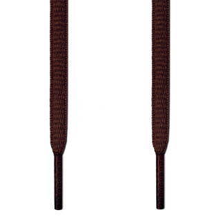 Oval dark brown shoelaces