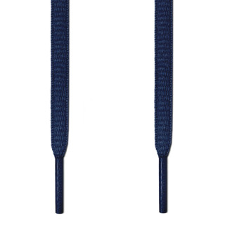 Oval navy blue shoelaces