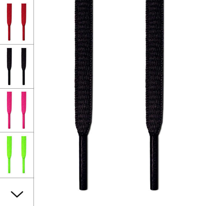 Oval black shoelaces