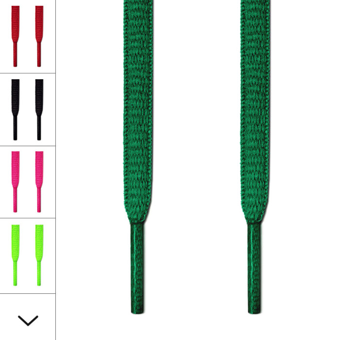 Oval green shoelaces