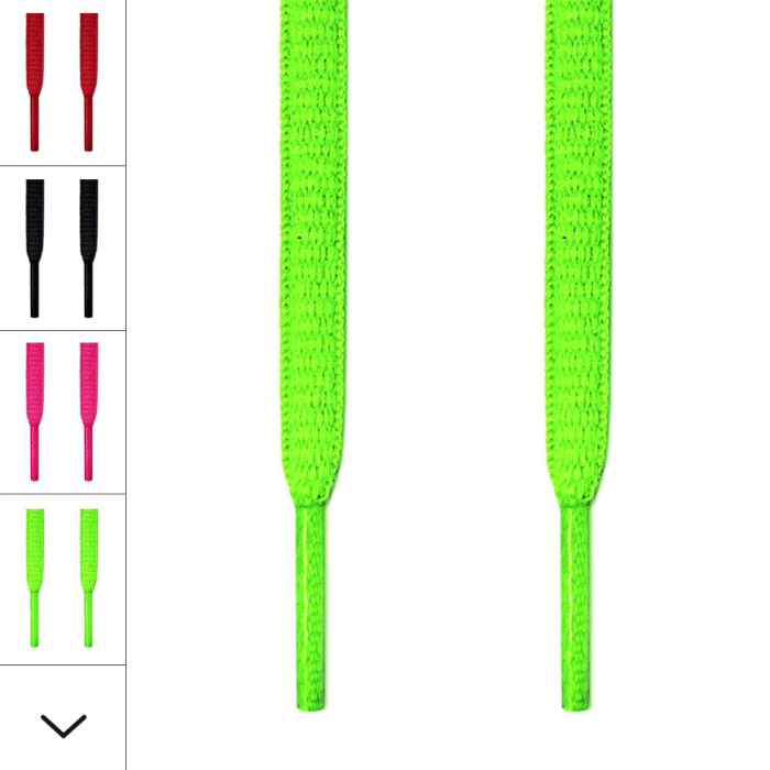Oval neon green shoelaces