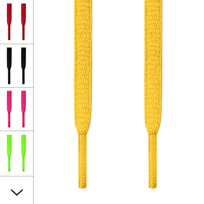 Oval yellow shoelaces