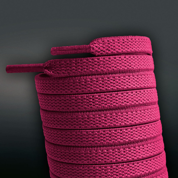 Elastic flat hot pink shoelaces (no tie)