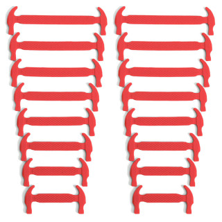 Red elastic silicone shoelaces