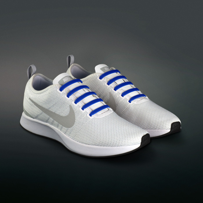 Blue elastic silicone shoelaces