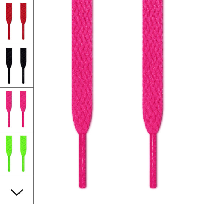 Flat hot pink shoelaces