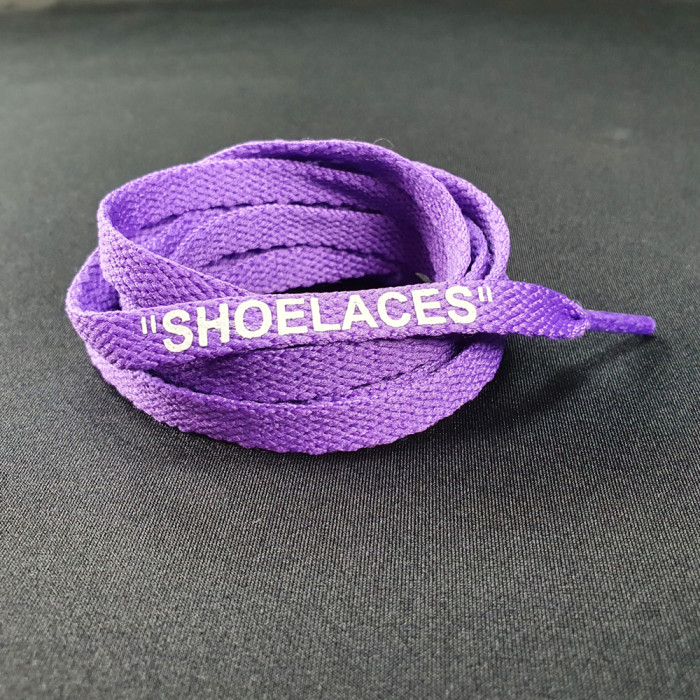 Purple OFF-WHITE Shoelaces. Bring royalty to your deserving shoes!